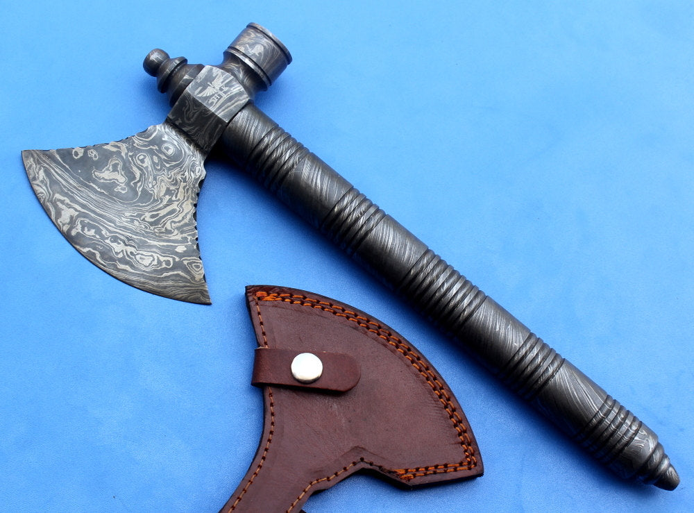 Custom Handmade Damascus Axe - NB CUTLERY LTD
