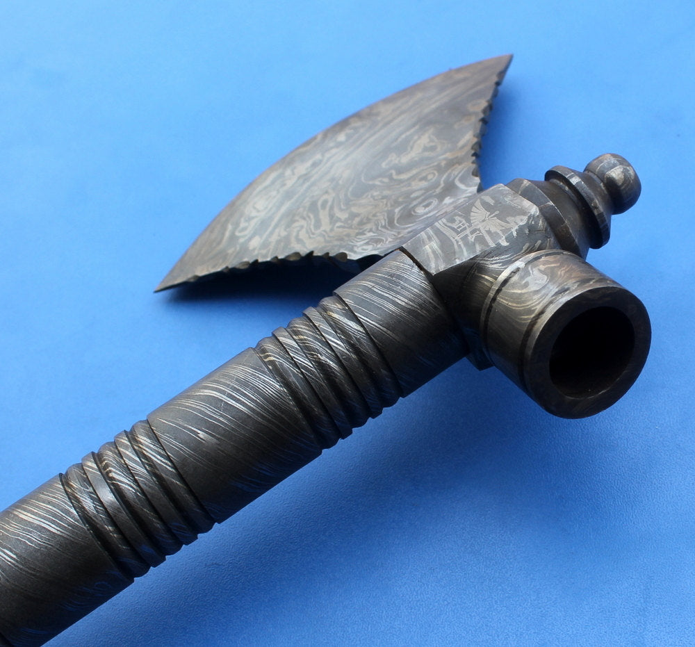 Custom Handmade Damascus Axe - NB CUTLERY LTD