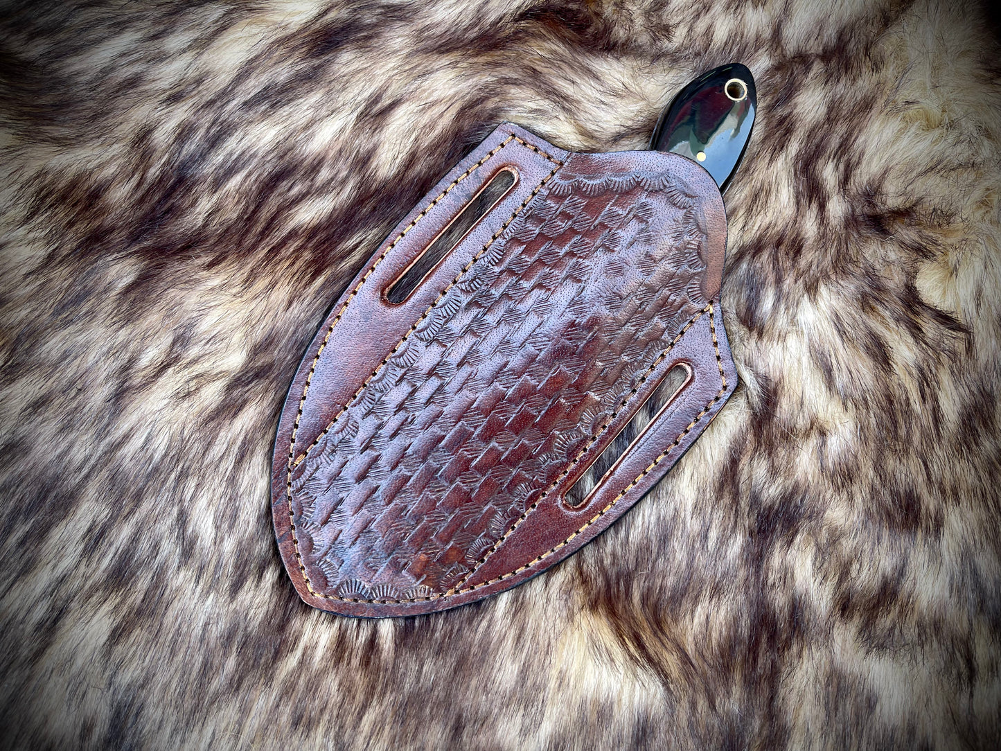 |NB KNIVES| CUSTOM HANDMADE COWBOY BULL CUTTER KNIFE WITH LEATHER SHEATH