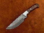 |NB KNIVES| CUSTOM HANDMADE DAMASCUS STEEL SKINNER KNIFE HANDLE ROSEWOOD