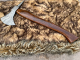 |NB KNIVES| Custom Handmade Damascus Axe Handle RoseWood With Leather Sheath