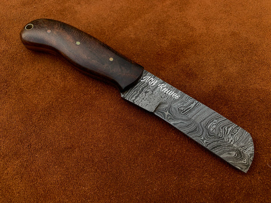 |NB KNIVES| CUSTOM HANDMADE COWBOY BULL CUTTER KNIFE WITH LEATHER SHEATH