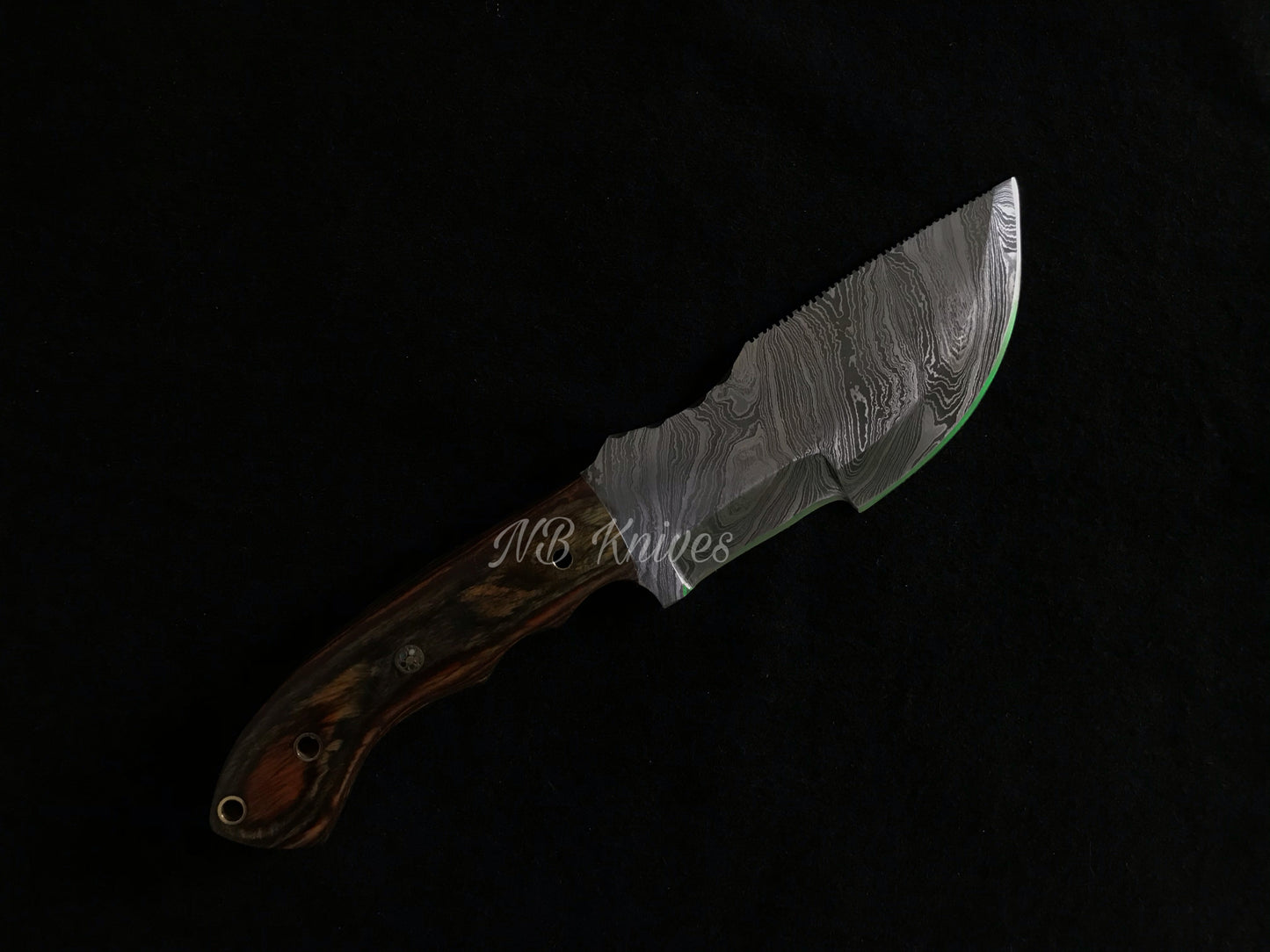 |NB KNIVES| Custom Handmade Damascus Tracker Knife With Leather Sheath