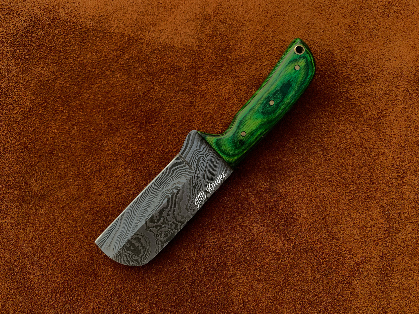 |NB KNIVES| CUSTOM HANDMADE DAMASCUS COWBOY BULL CUTTER KNIFE WITH LEATHER SHEATH