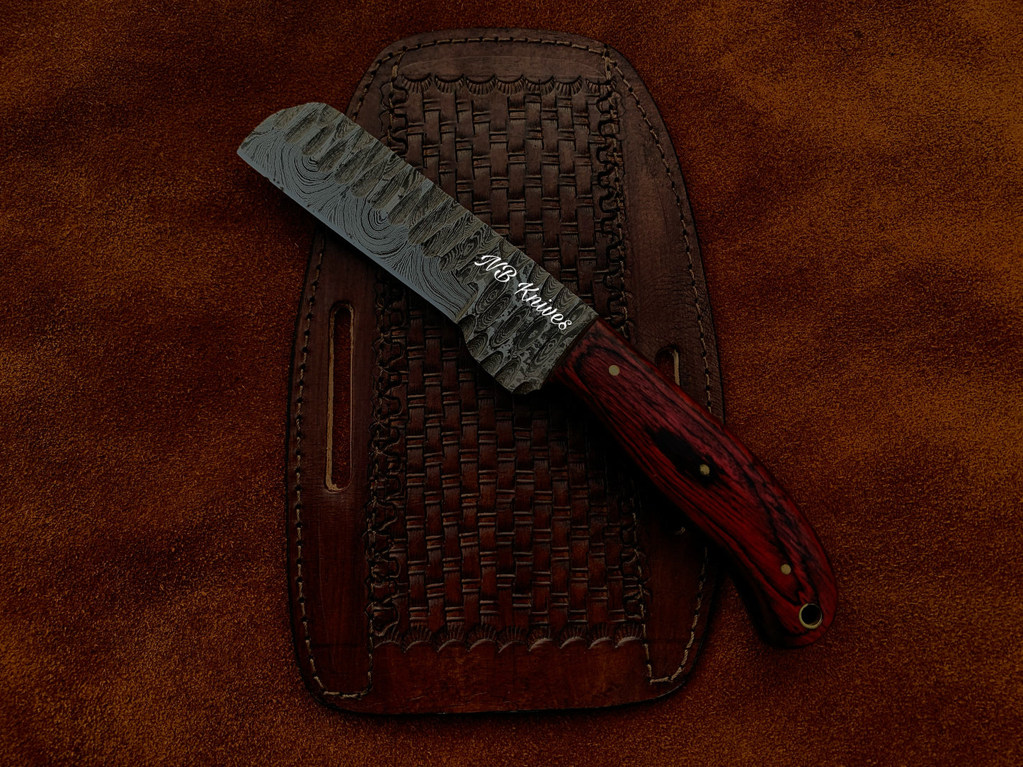 |NB KNIVES| CUSTOM HANDMADE COWBOY BULL CUTTER KNIFE WITH LEATHER SHEATH