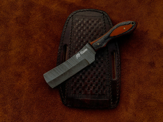 |NB KNIVES| CUSTOM HANDMADE COWBOY BULL CUTTER KNIFE WITH LEATHER SHEATH