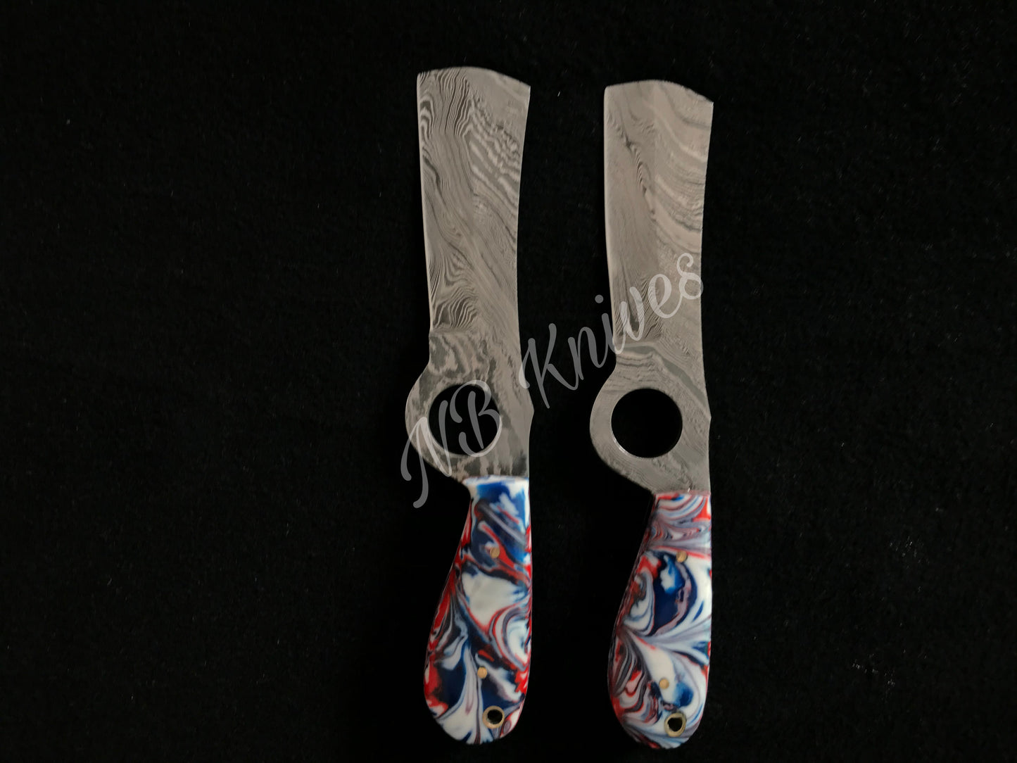 |NB KNIVES| CUSTOM HANDMADE LOT OF 2 COW BOY BULL CUTTER KNIVES WITH LEATHER SHEATH