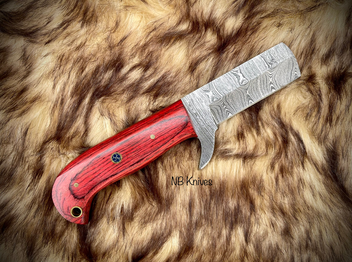|NB KNIVES| CUSTOM HANDMADE DAMASCUS COWBOY BULL CUTTER KNIFE WITH LEATHER SHEATH