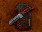 |NB KNIVES| CUSTOM HANDMADE DAMASCUS COWBOY BULL CUTTER KNIFE WITH LEATHER SHEATH