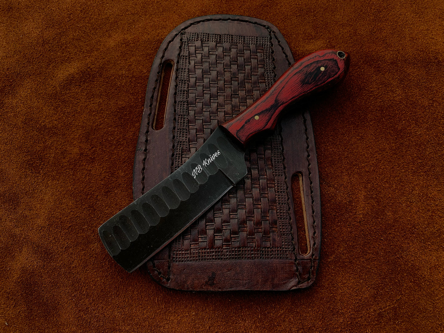|NB KNIVES| CUSTOM HANDMADE COWBOY BULL CUTTER KNIFE WITH LEATHER SHEATH