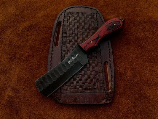 |NB KNIVES| CUSTOM HANDMADE COWBOY BULL CUTTER KNIFE WITH LEATHER SHEATH