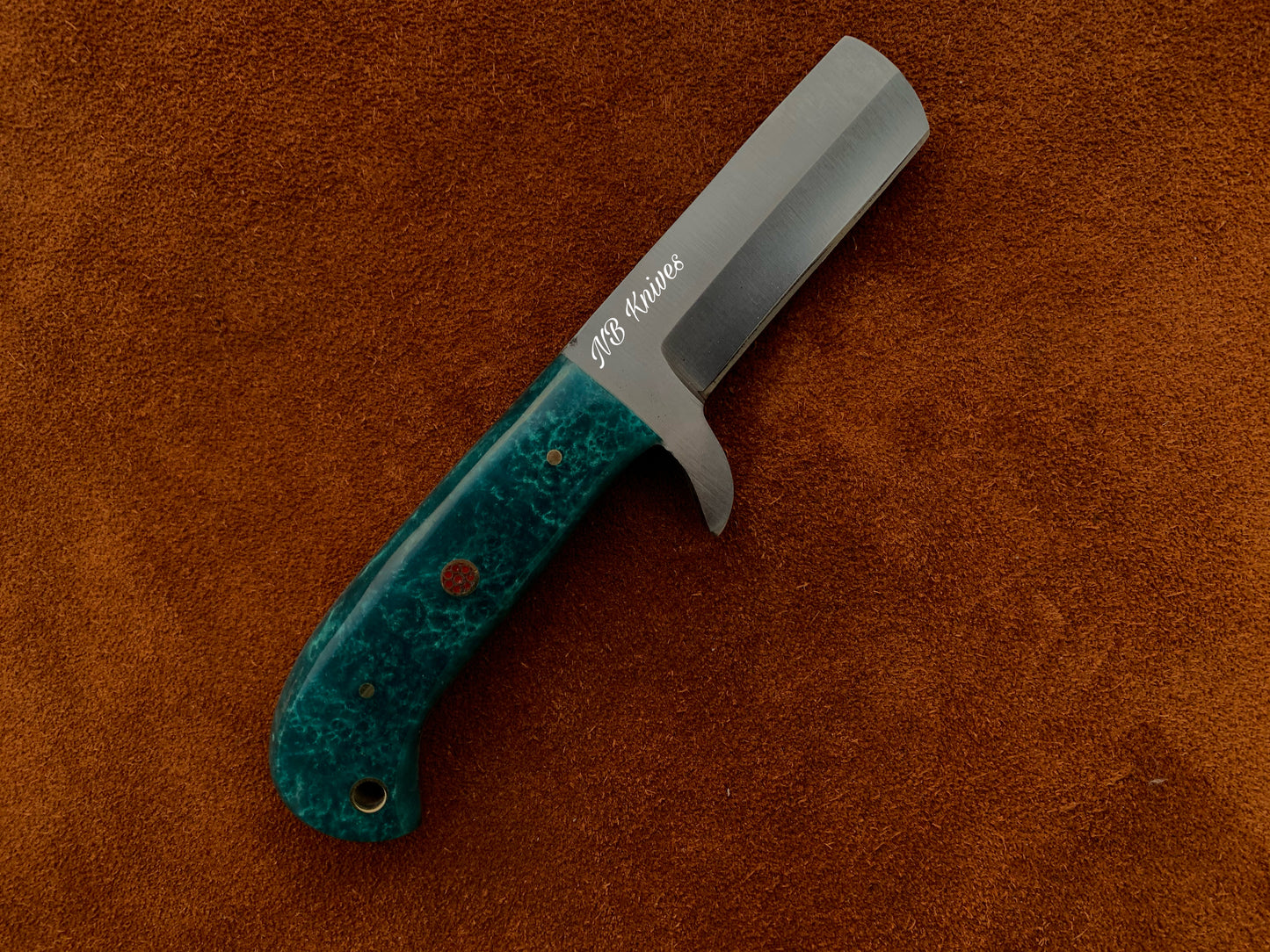 |NB KNIVES| CUSTOM HANDMADE COWBOY BULL CUTTER KNIFE WITH LEATHER SHEATH