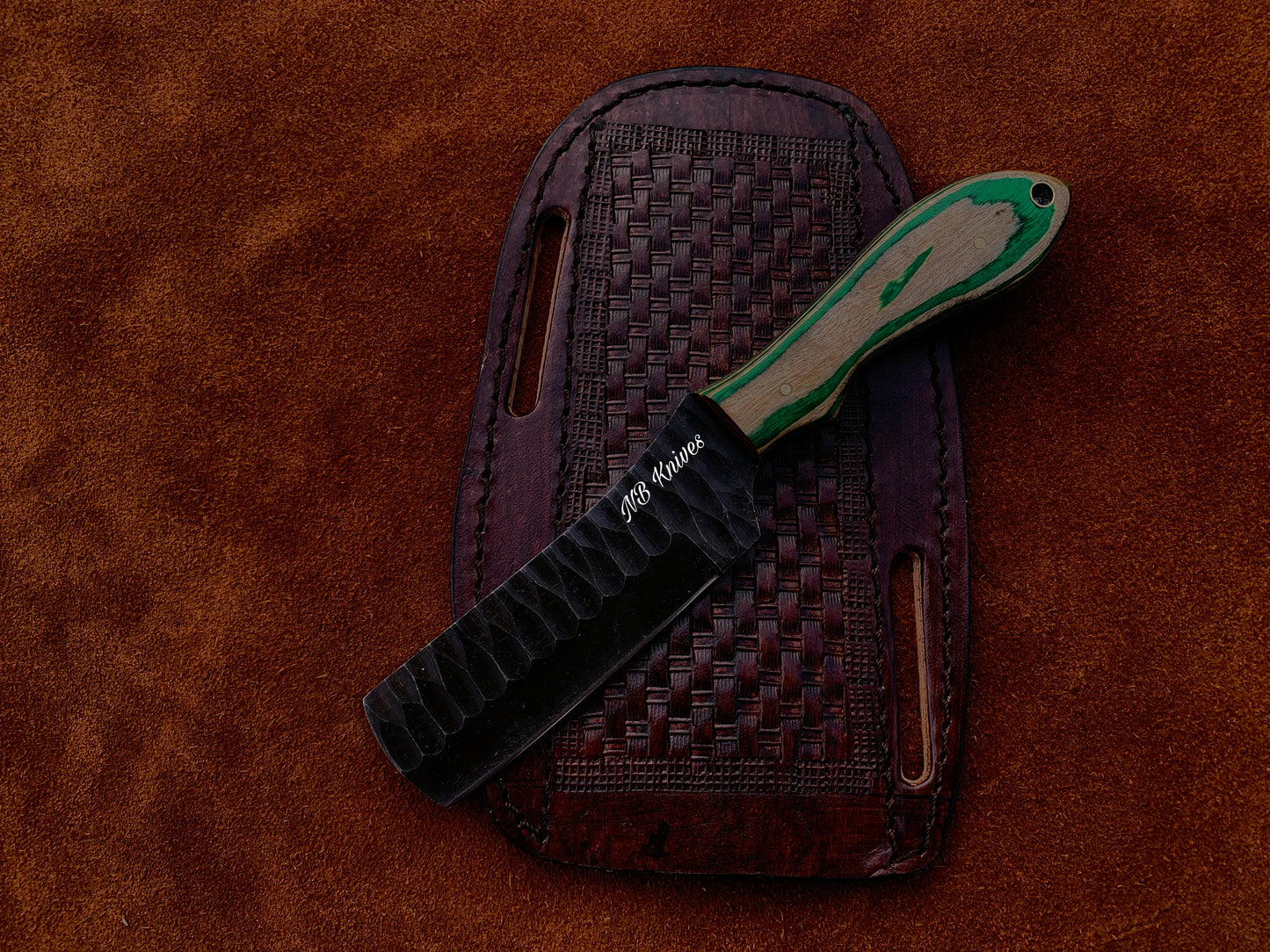 |NB KNIVES| CUSTOM HANDMADE COWBOY BULL CUTTER KNIFE WITH LEATHER SHEATH