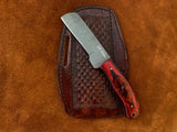 |NB KNIVES| CUSTOM HANDMADE DAMASCUS COWBOY BULL CUTTER KNIFE WITH LEATHER SHEATH