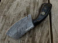 |NB KNIVES| CUSTOM HANDMADE DAMASCUS MINI CLEAVER KNIFE HANDLE HARDWOOD