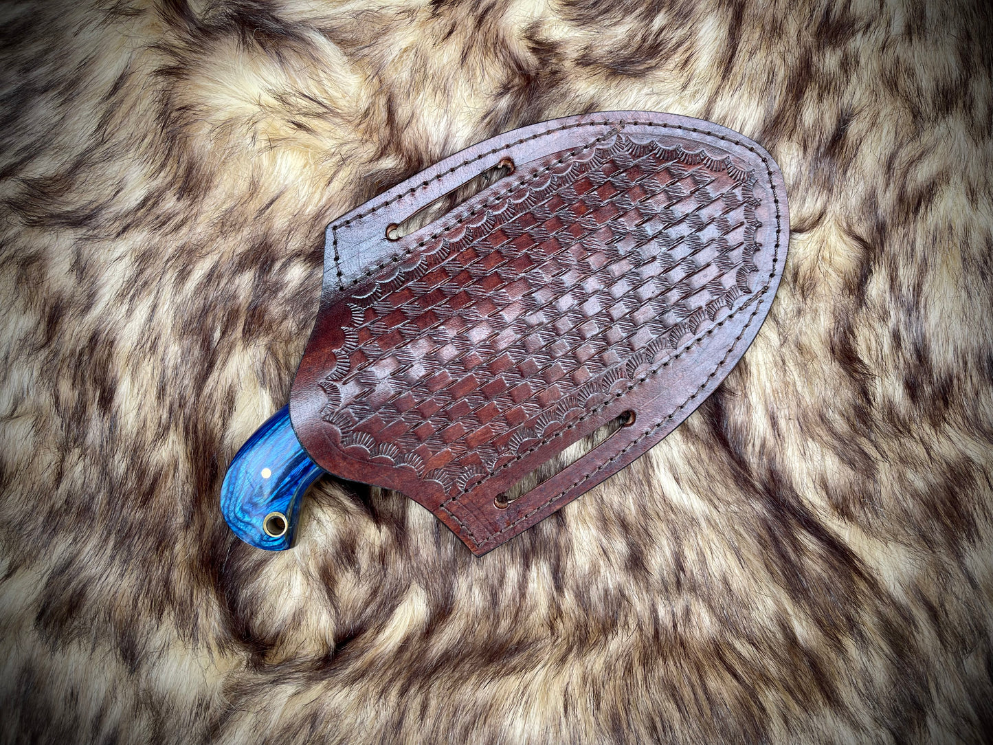 |NB KNIVES| CUSTOM HANDMADE DAMASCUS COWBOY BULL CUTTER KNIFE WITH LEATHER SHEATH