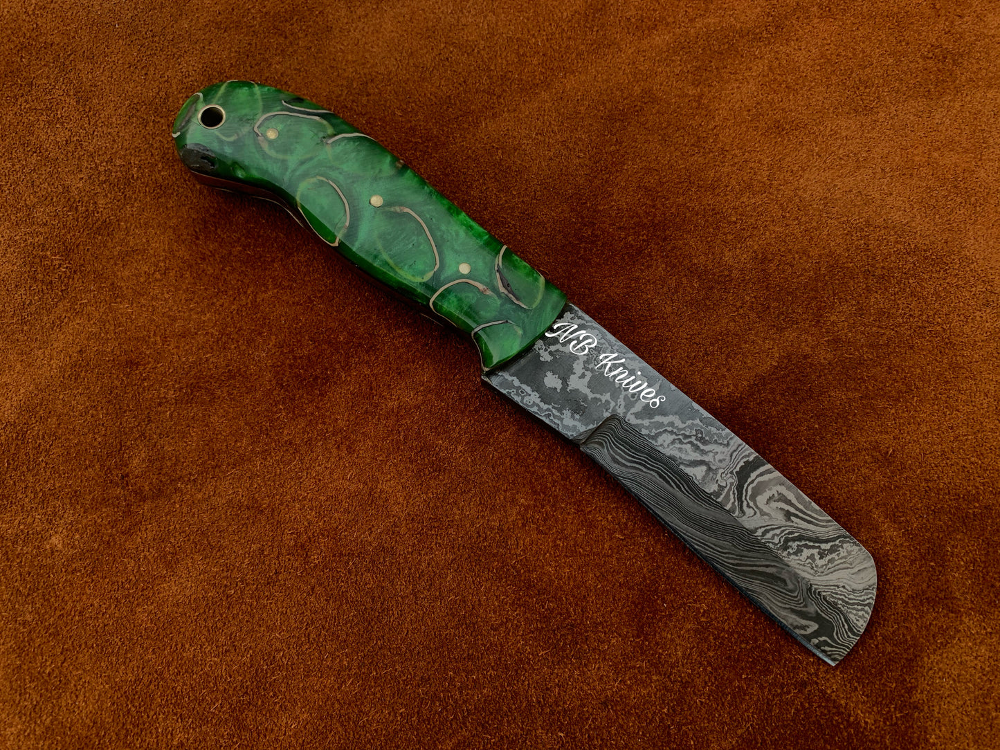 |NB KNIVES| CUSTOM HANDMADE COWBOY BULL CUTTER KNIFE WITH LEATHER SHEATH