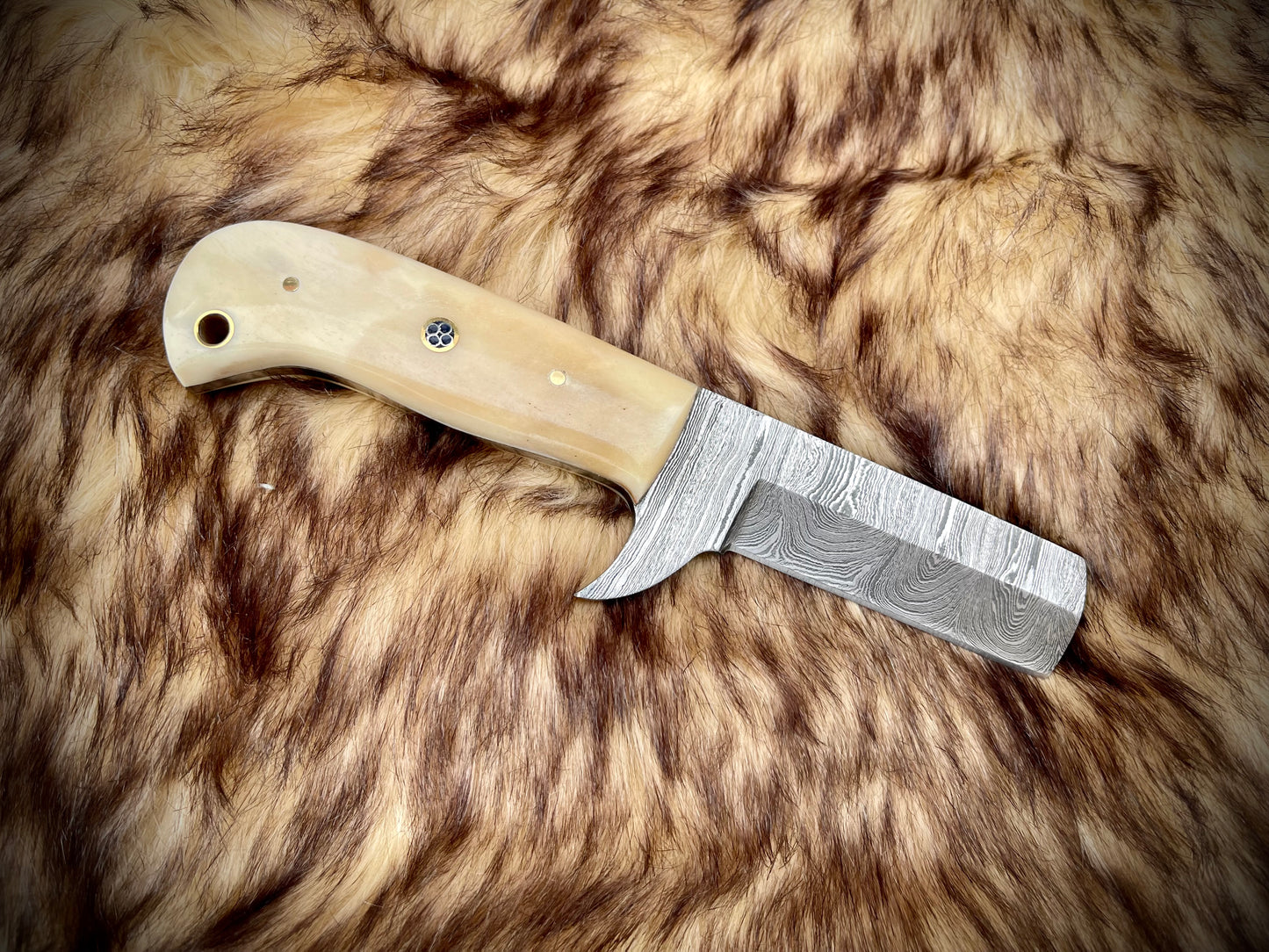 |NB KNIVES| CUSTOM HANDMADE DAMASCUS COWBOY BULL CUTTER KNIFE WITH LEATHER SHEATH