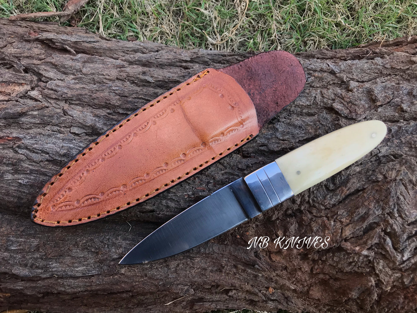 |NB KNIVES| CUSTOM HANDMADE D2 STEEL HUNTING KNIFE HANDLE BONE