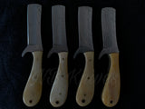 |NB KNIVES| CUSTOM HANDMADE LOT OF 4 COW BOY BULL CUTTER KNIVES WITH LEATHER SHEATH