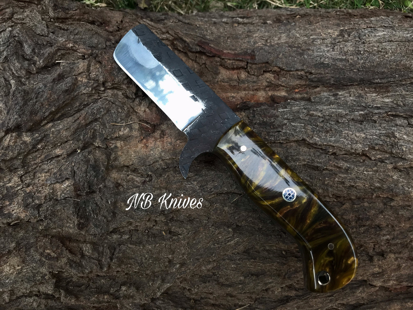 |NB KNIVES| CUSTOM HANDMADE COWBOY BULL CUTTER KNIFE WITH LEATHER SHEATH