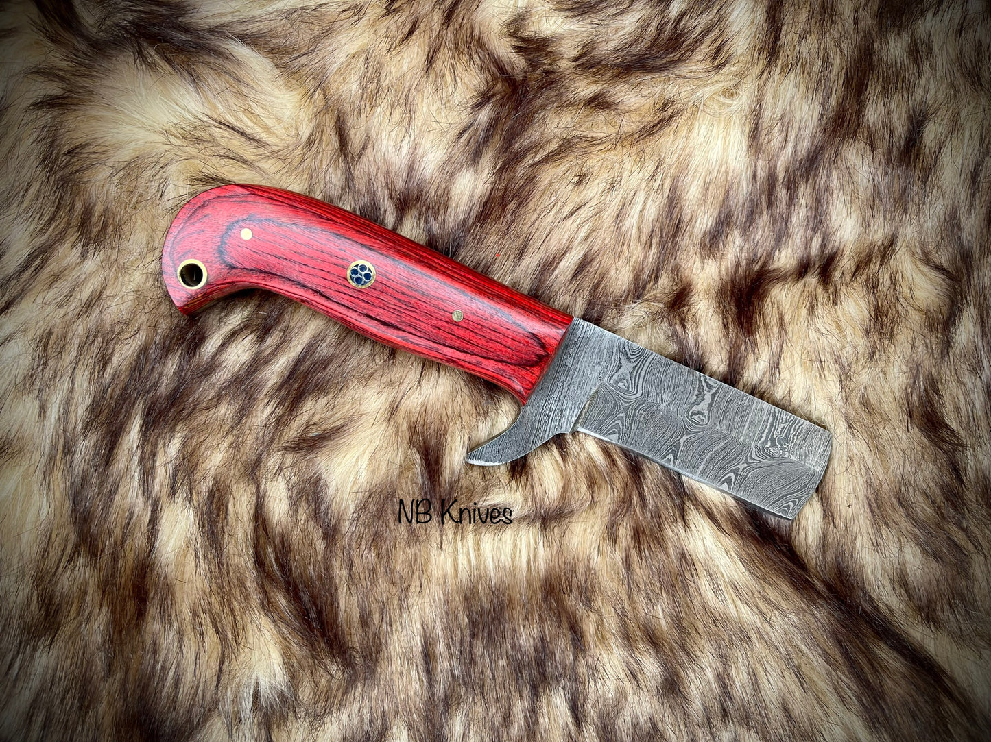 |NB KNIVES| CUSTOM HANDMADE DAMASCUS COWBOY BULL CUTTER KNIFE WITH LEATHER SHEATH