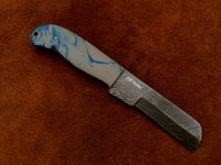 |NB KNIVES| CUSTOM HANDMADE DAMASCUS COWBOY BULL CUTTER KNIFE WITH LEATHER SHEATH