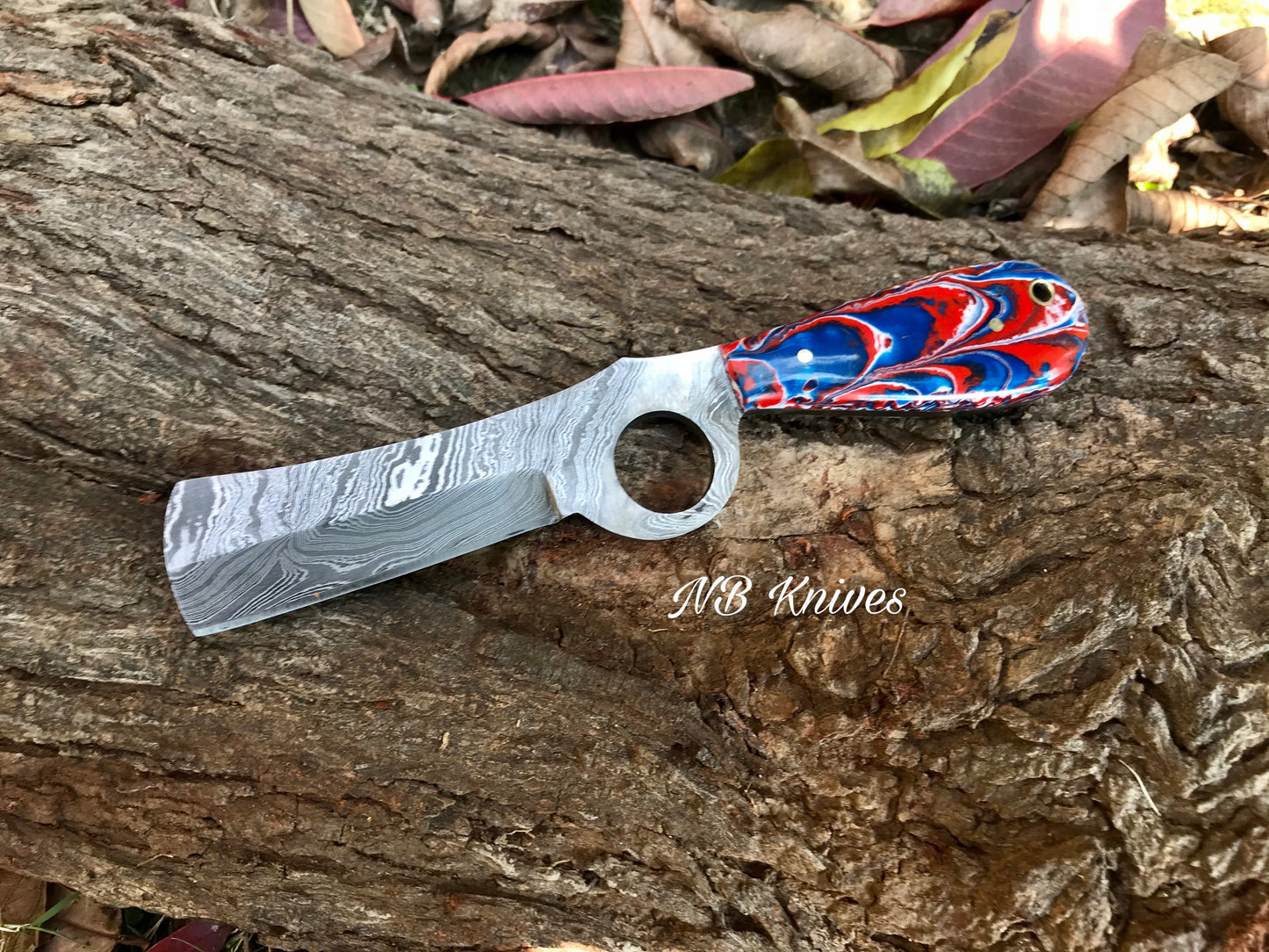|NB KNIVES| CUSTOM HANDMADE DAMASCUS COWBOY BULL CUTTER KNIFE WITH LEATHER SHEATH
