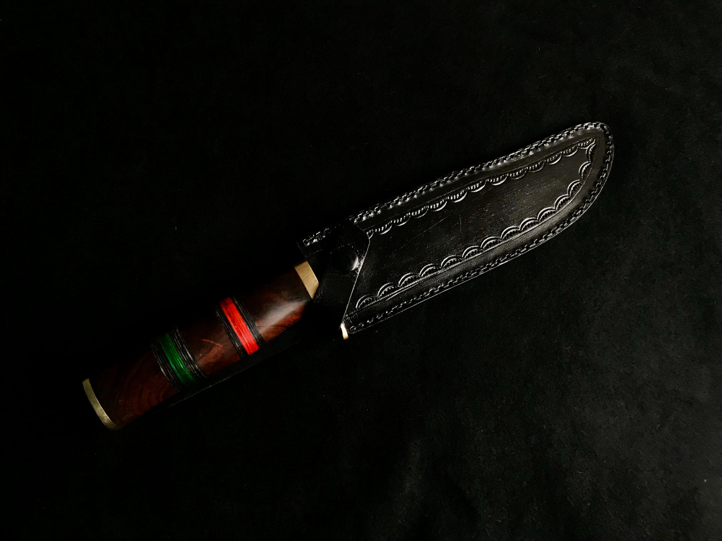 |NB KNIVES| CUSTOM HANDMADE DAMASCUS STEEL HUNTING KNIFE WITH LEATHER SHEATH