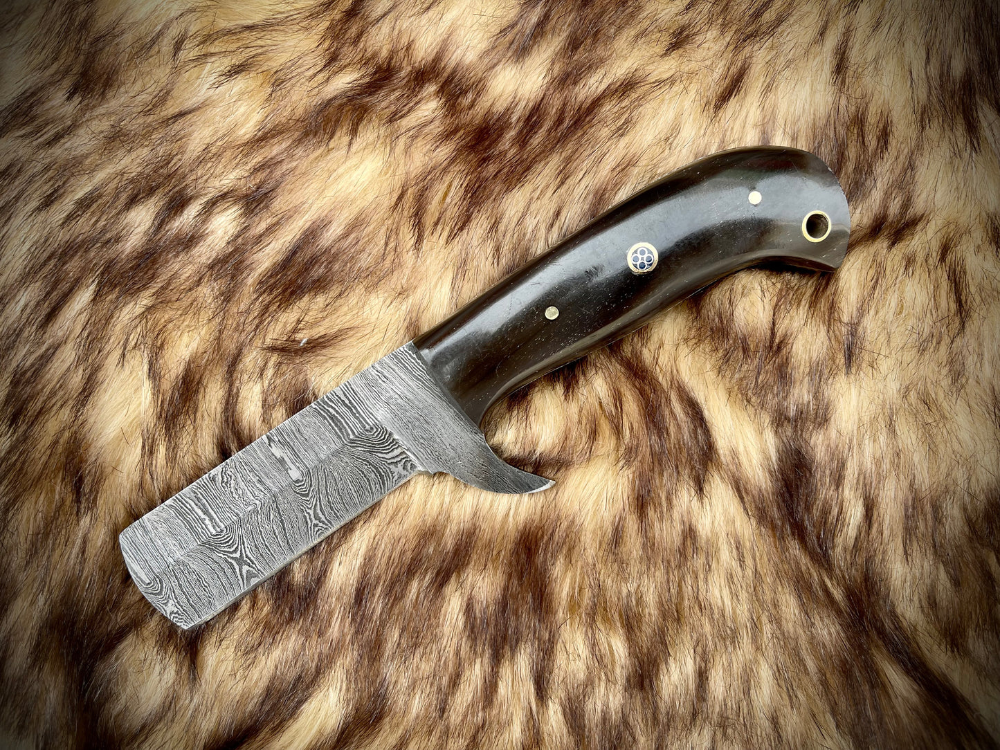 |NB KNIVES| CUSTOM HANDMADE DAMASCUS COWBOY BULL CUTTER KNIFE WITH LEATHER SHEATH