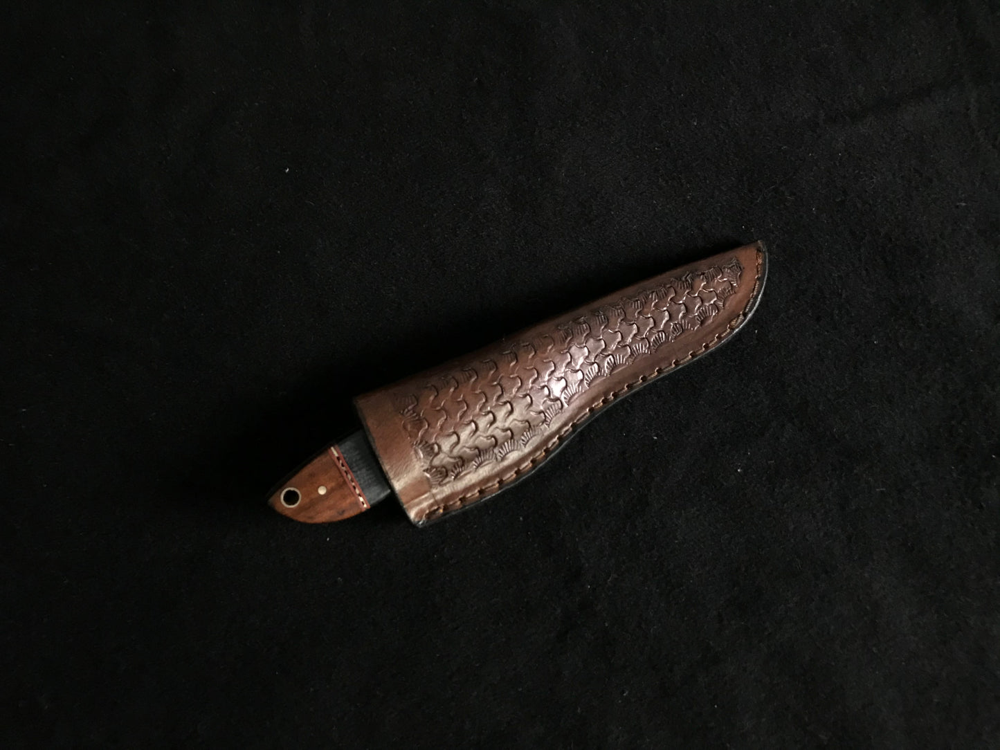 |NB KNIVES| Custom Handmade Damascus Hunting Knife Handle Rose wood and Micarta