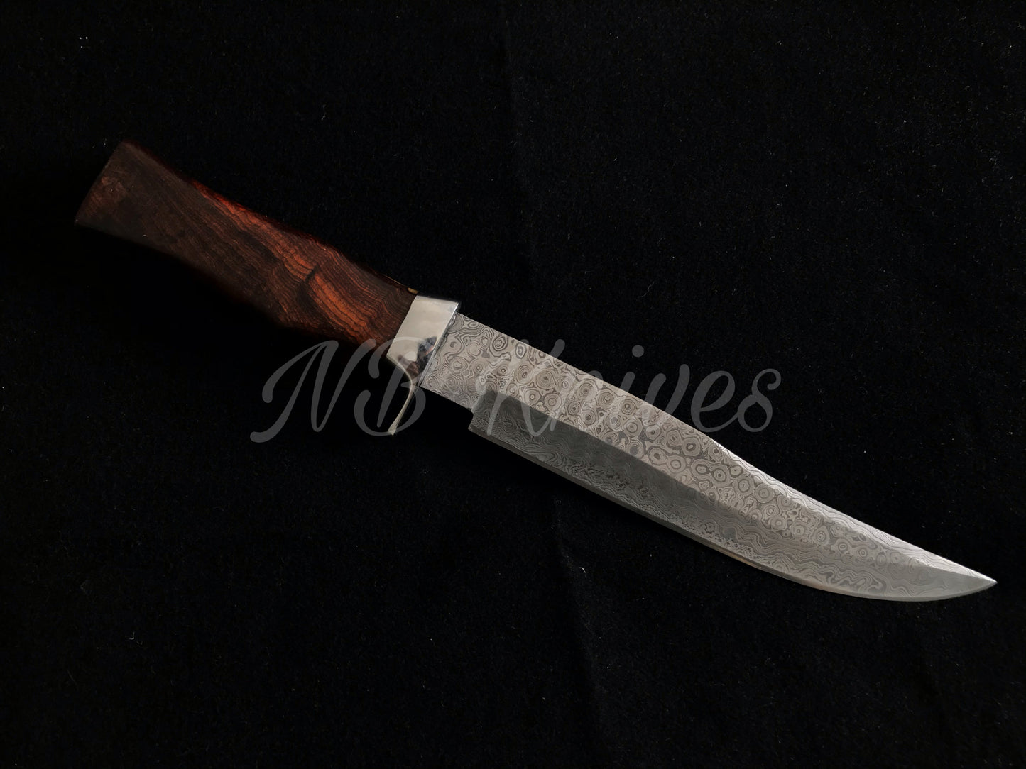 |NB KNIVES| CUSTOM HANDMADE DAMASCUS STEEL HUNTING KNIFE WITH LEATHER SHEATH