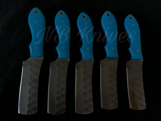 5-Piece Handmade 1095 Steel Cowboy Bull Cutter Knife Set with Resin Handles