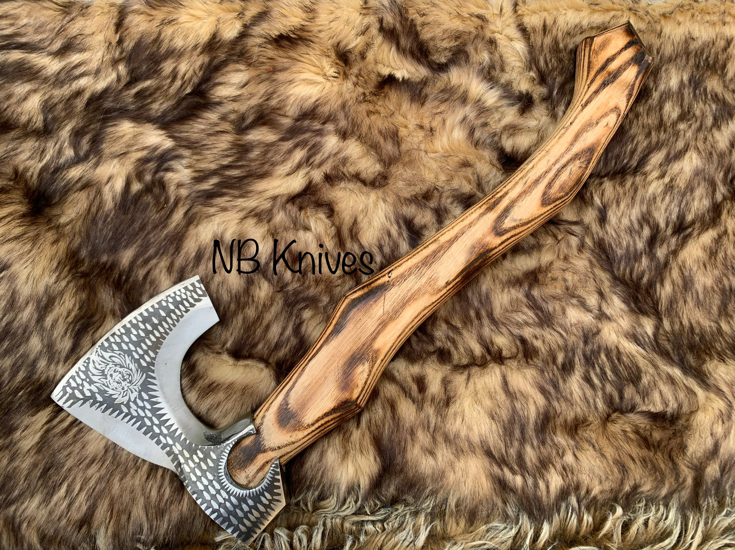 |NB KNIVES| Custom Handmade Viking axe, battle Axe, Engraved Axe, personalized Axe, best gift for him, custom Axe,