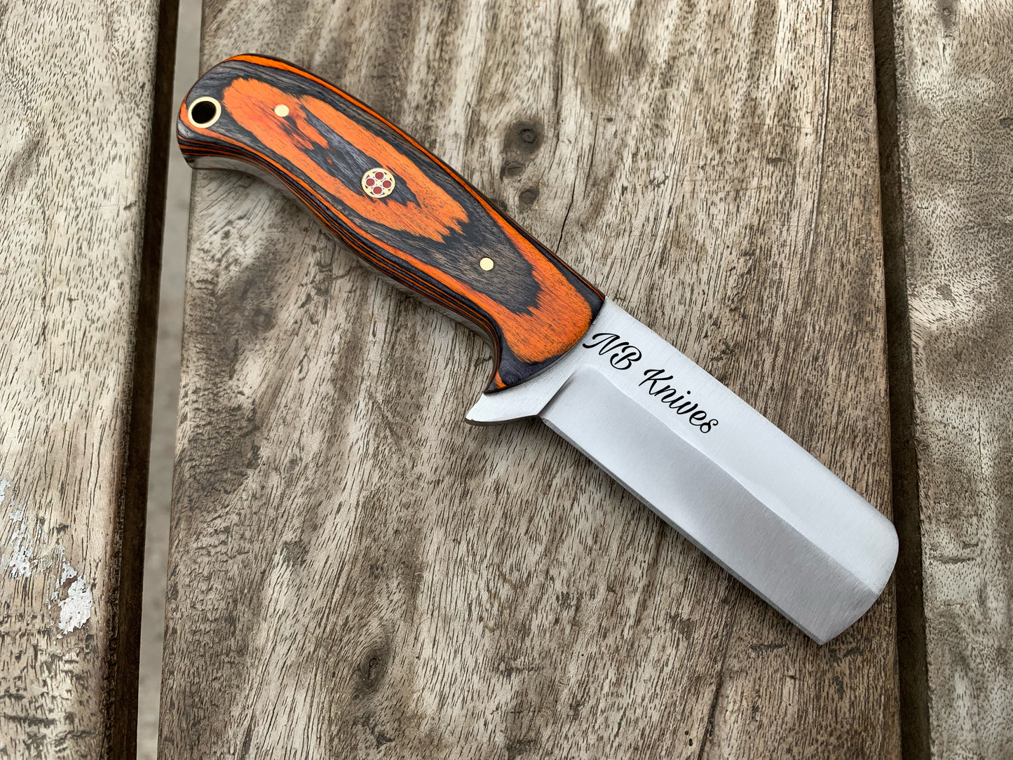 |NB KNIVES| CUSTOM HANDMADE DAMASCUS COWBOY BULL CUTTER KNIFE WITH LEATHER SHEATH