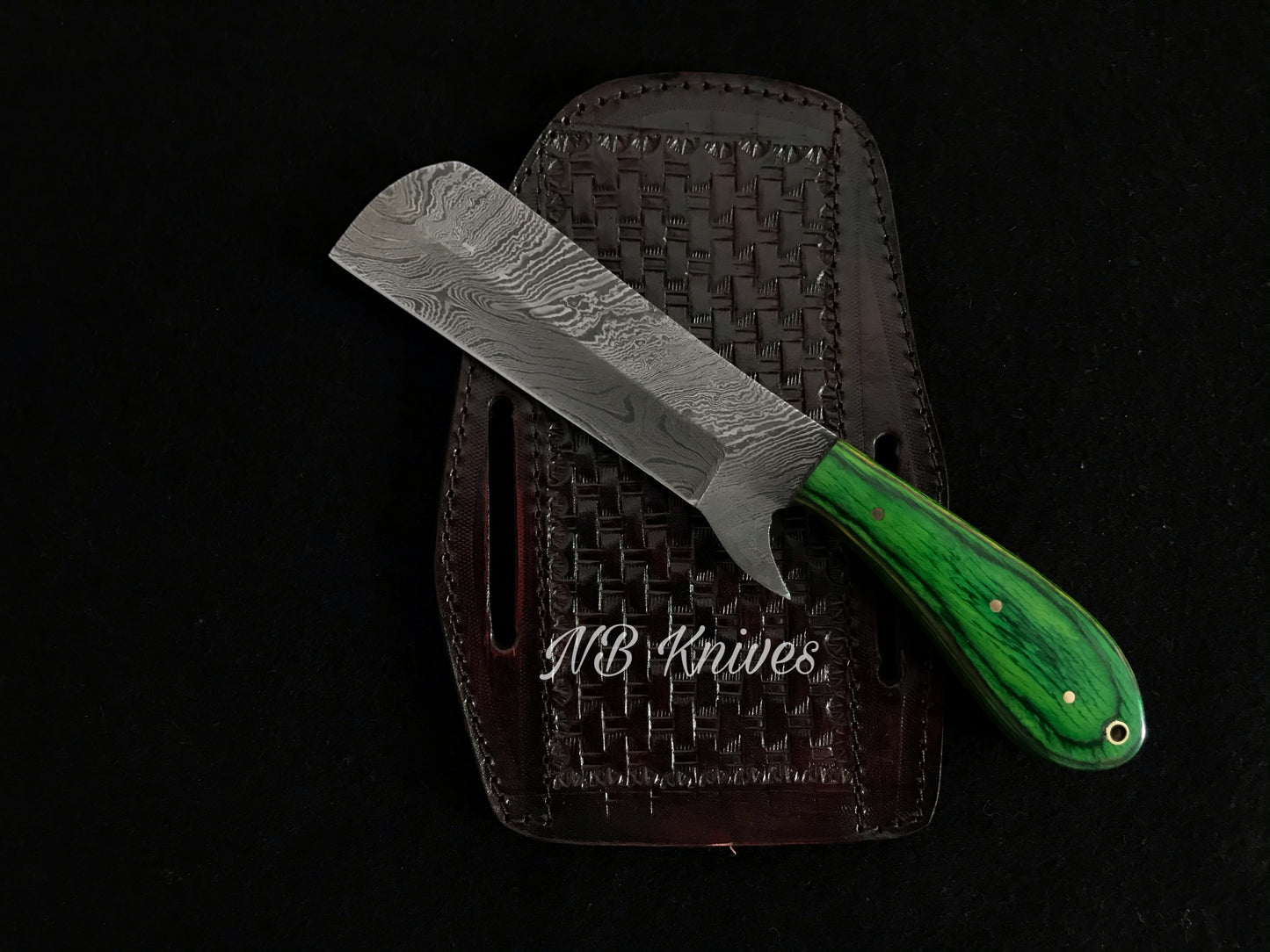 |NB KNIVES| CUSTOM HANDMADE COWBOY BULL CUTTER KNIFE WITH LEATHER SHEATH