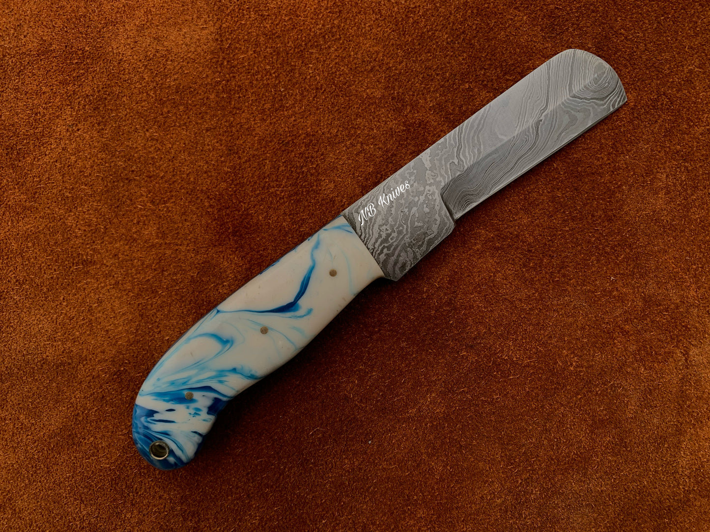 |NB KNIVES| CUSTOM HANDMADE DAMASCUS COWBOY BULL CUTTER KNIFE WITH LEATHER SHEATH