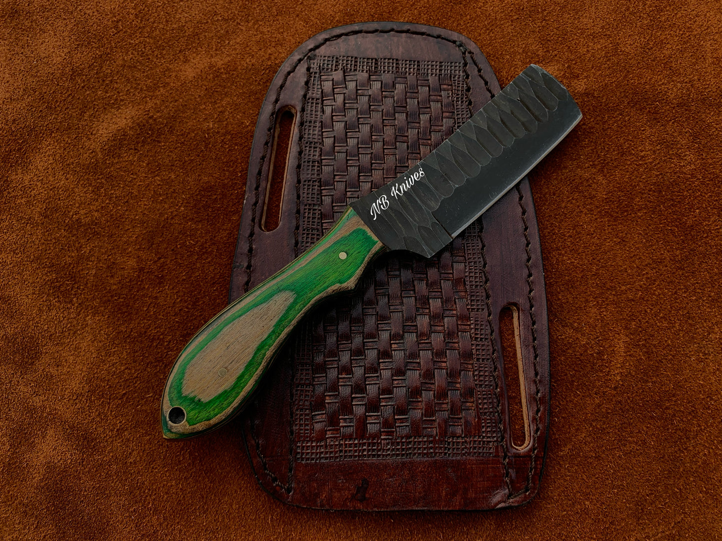 |NB KNIVES| CUSTOM HANDMADE COWBOY BULL CUTTER KNIFE WITH LEATHER SHEATH