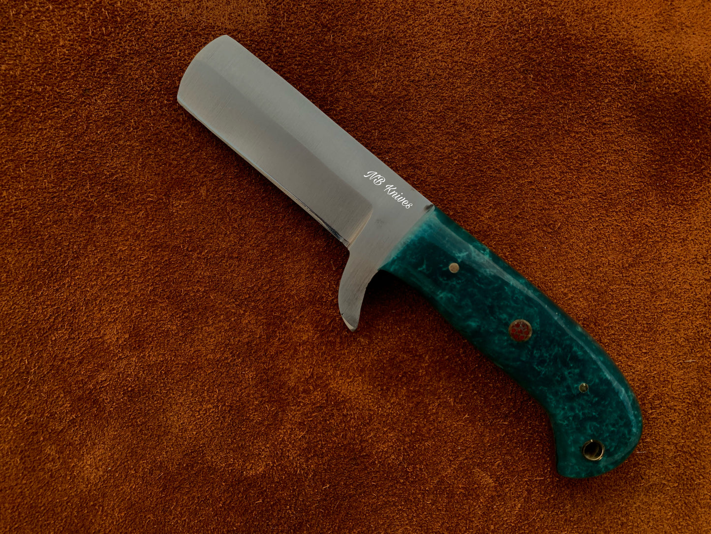 |NB KNIVES| CUSTOM HANDMADE COWBOY BULL CUTTER KNIFE WITH LEATHER SHEATH