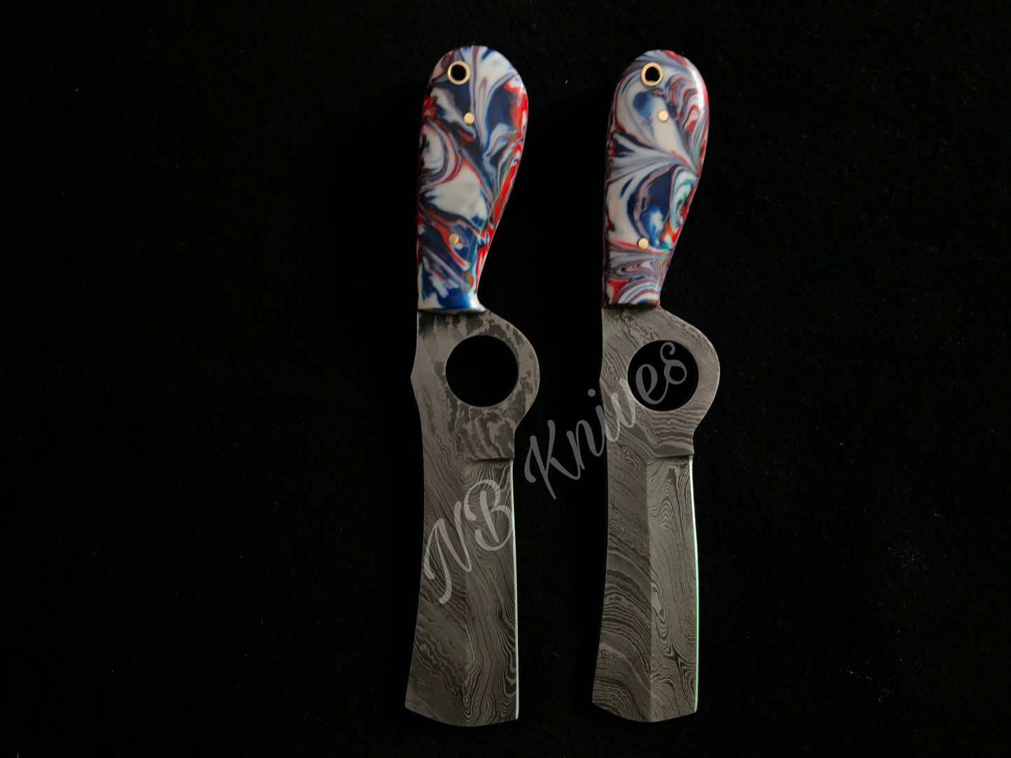 |NB KNIVES| CUSTOM HANDMADE LOT OF 2 COW BOY BULL CUTTER KNIVES WITH LEATHER SHEATH