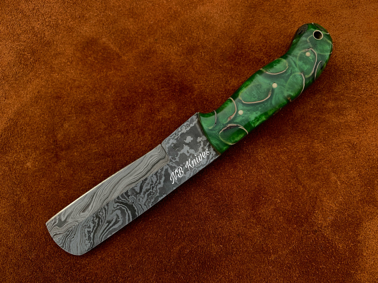 |NB KNIVES| CUSTOM HANDMADE COWBOY BULL CUTTER KNIFE WITH LEATHER SHEATH
