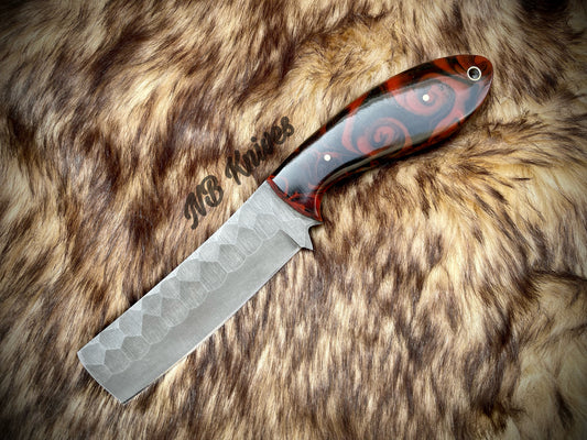 |NB KNIVES| CUSTOM HANDMADE COWBOY BULL CUTTER KNIFE WITH LEATHER SHEATH