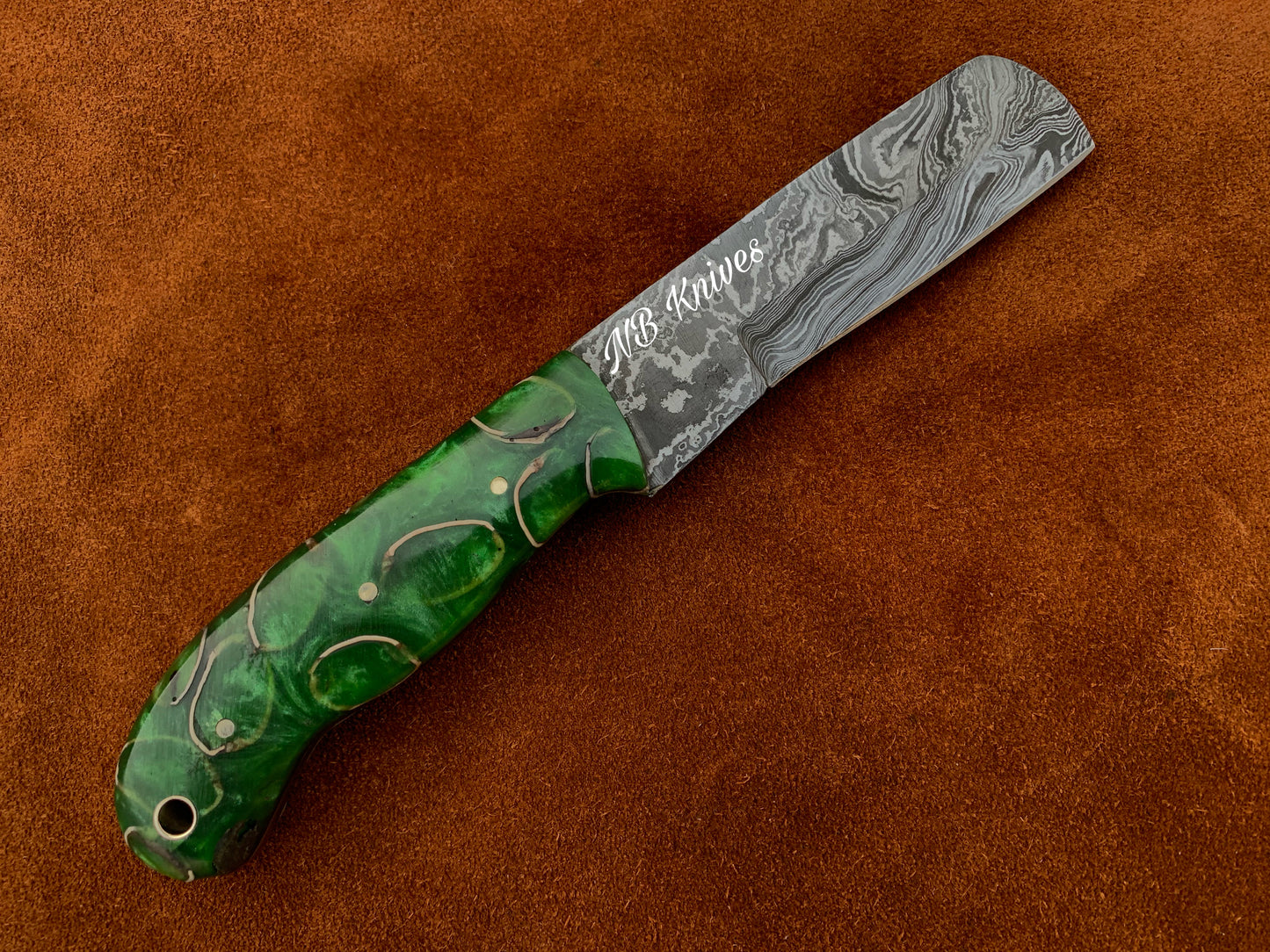 |NB KNIVES| CUSTOM HANDMADE COWBOY BULL CUTTER KNIFE WITH LEATHER SHEATH