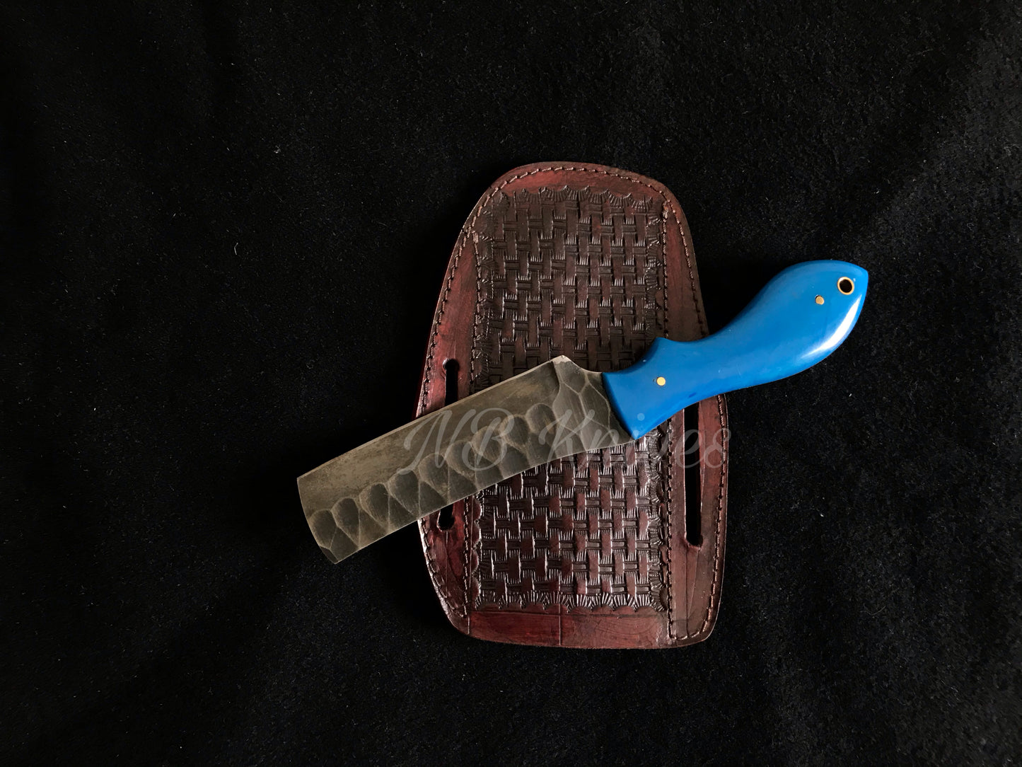 |NB KNIVES| CUSTOM HANDMADE COWBOY BULL CUTTER KNIFE WITH LEATHER SHEATH