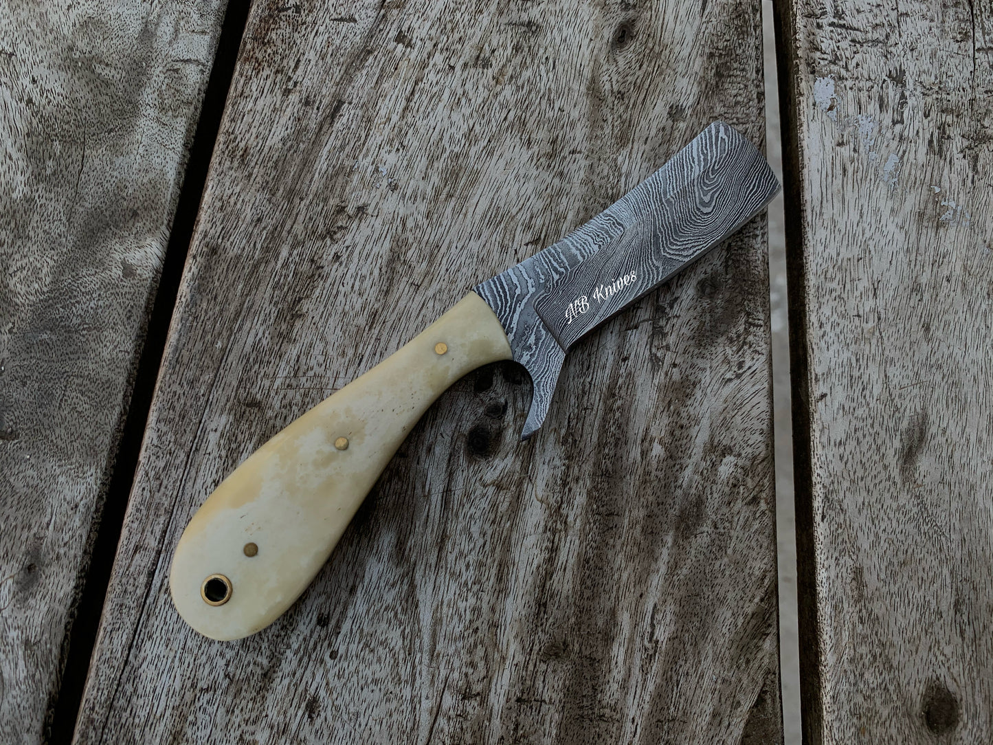 |NB KNIVES| CUSTOM HANDMADE DAMASCUS COWBOY BULL CUTTER KNIFE WITH LEATHER SHEATH