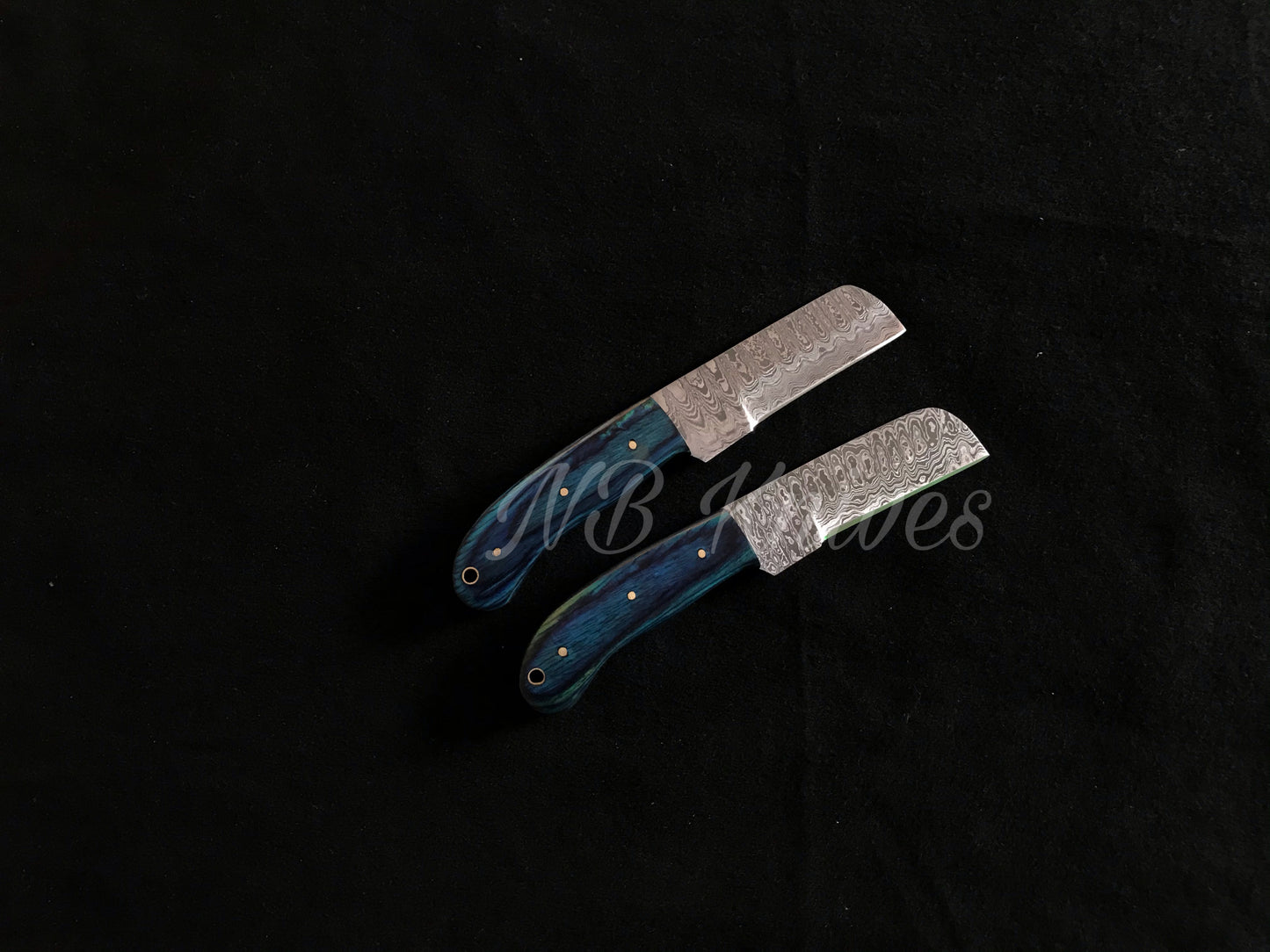 |NB KNIVES| CUSTOM HANDMADE LOT OF 2 COW BOY BULL CUTTER KNIVES WITH LEATHER SHEATH