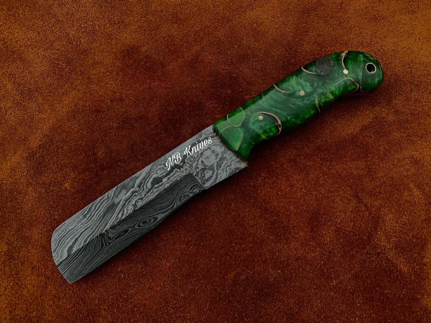 |NB KNIVES| CUSTOM HANDMADE COWBOY BULL CUTTER KNIFE WITH LEATHER SHEATH