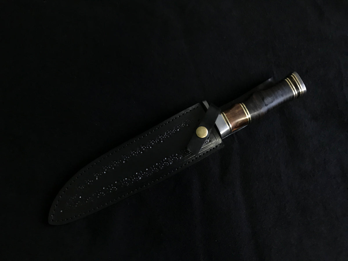 |NB KNIVES| CUSTOM HANDMADE DAMASCUS STEEL HUNTING KNIFE WITH LEATHER SHEATH