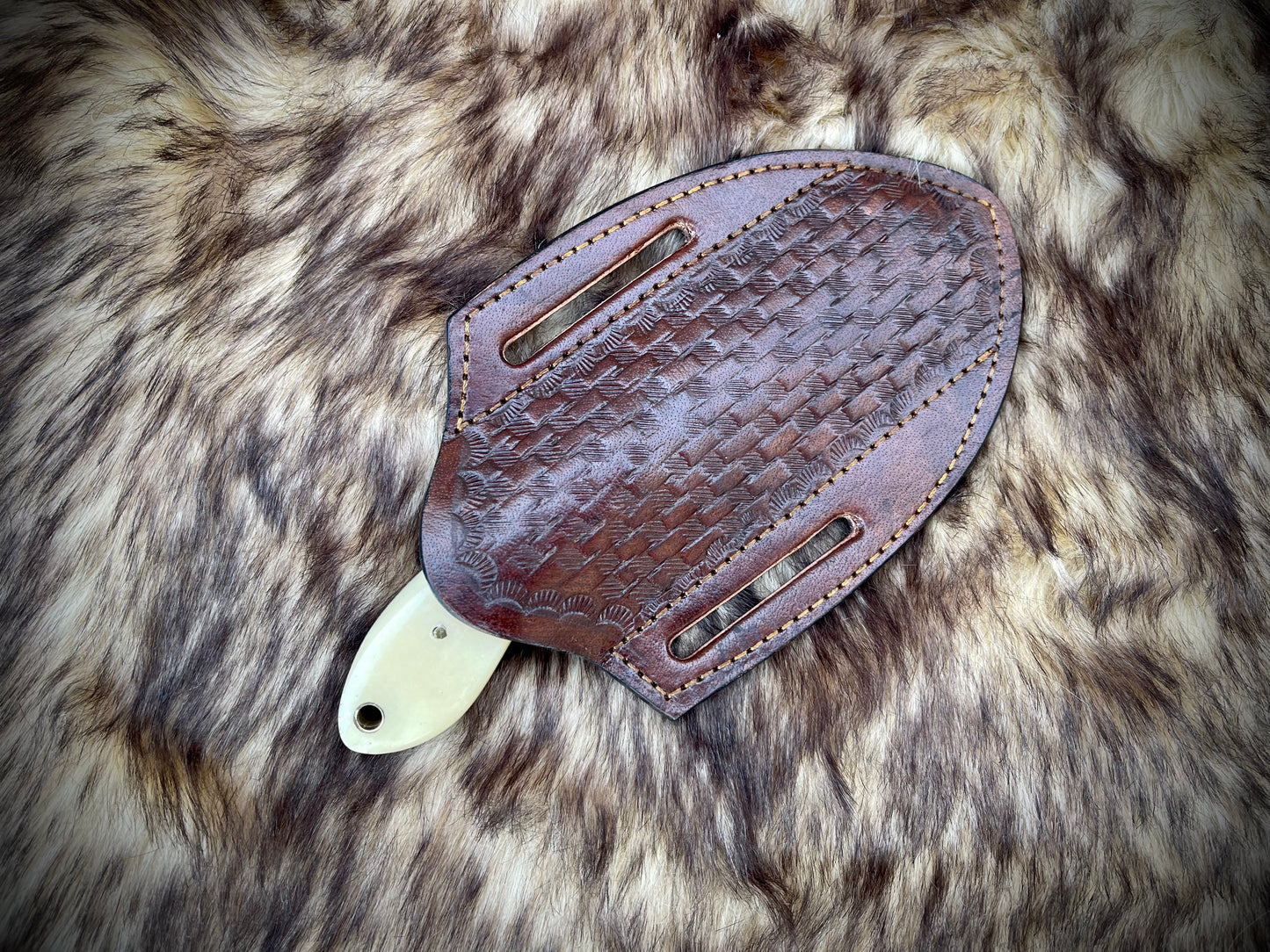 |NB KNIVES| CUSTOM HANDMADE COWBOY BULL CUTTER KNIFE WITH LEATHER SHEATH