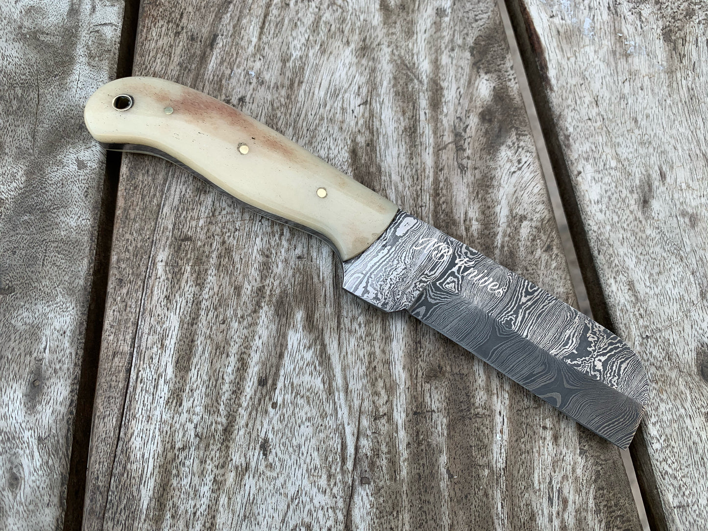|NB KNIVES| CUSTOM HANDMADE COWBOY BULL CUTTER KNIFE WITH LEATHER SHEATH